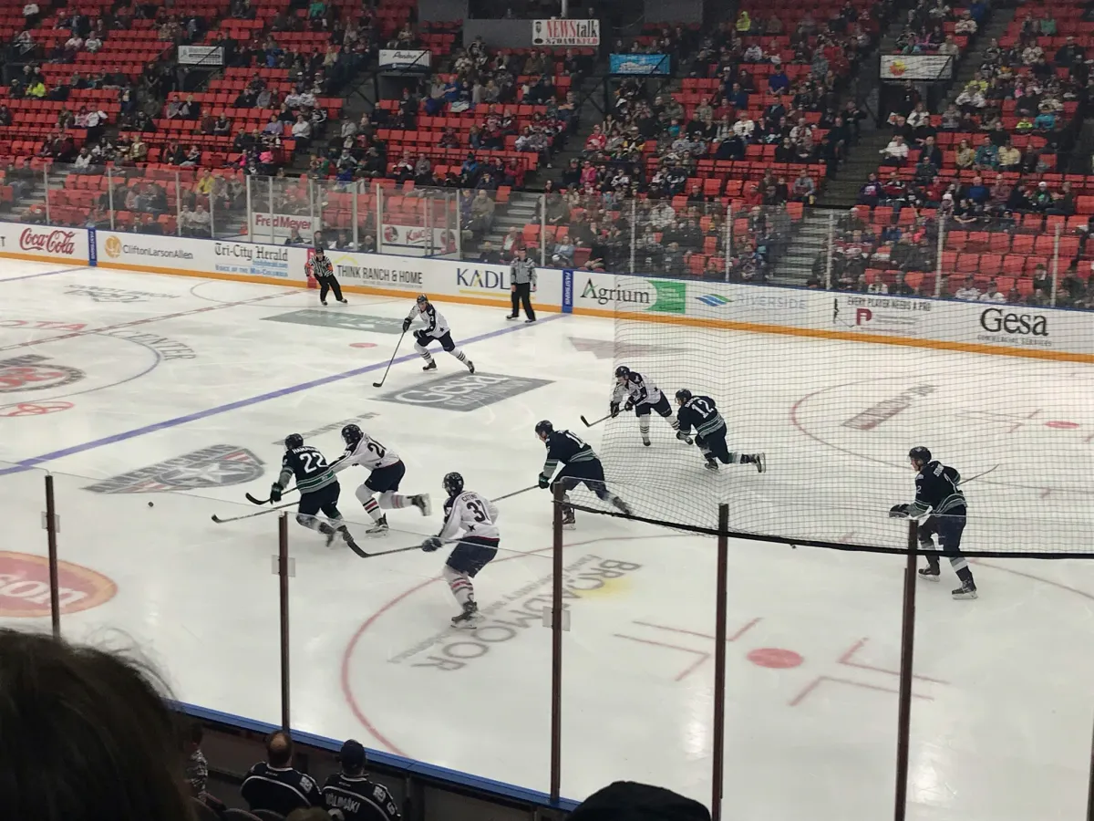 Ein Eishockey spielt 