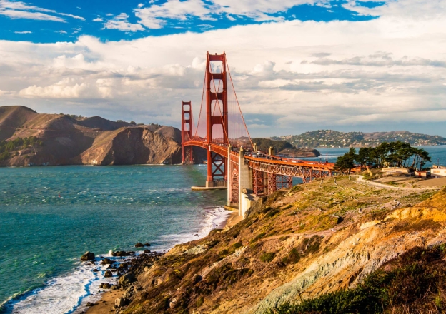 Sicht auf Golden Gate Bridge in San Francisco